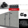 TGrip Commercial 4' Low Profile Wall Mount Rig Fitness Kits - 3x3 Steel - Functional Multi-Grip Pull-Up - Sandwich Style J-Hooks