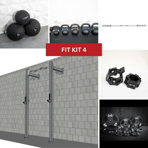 TGrip Commercial 4' Low Profile Wall Mount Rig Fitness Kits - 3x3 Steel - Functional Multi-Grip Pull-Up - Sandwich Style J-Hooks