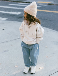 Floral Kids Half-Zip