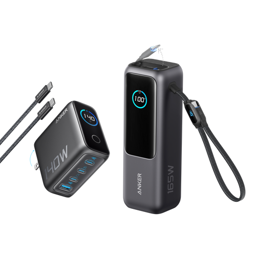 Anker Laptop Power Bank (25K, 165W, Built-In and Retractable Cables)