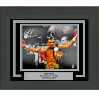 Framed Autographed/Signed Mike Tyson Belts Boxing 16x20 Photo JSA COA