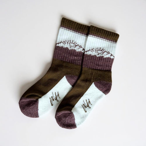 Brown boot socks “Wild” Merino Wool Keep the Littles Wild