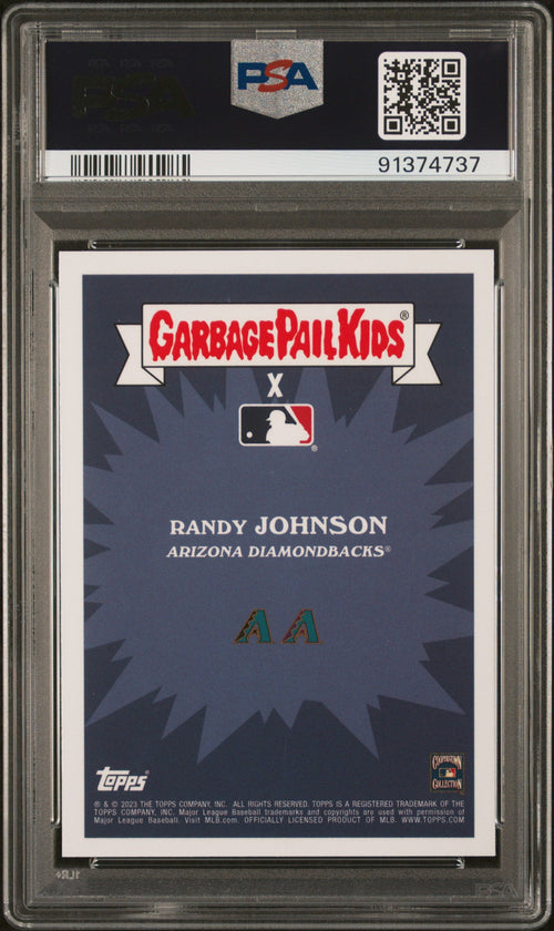 Graded 2023 Topps Garbage Pail Kids Randy Johnson #14B Dovetailing Johnson Baseball Card PSA 10 Gem Mint