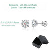 GRA GIA Certified Moissanite Stud Earrings 0.2-2CT VVS1 4-Claw Sterling S925