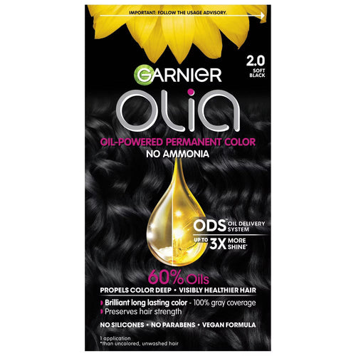 Garnier Olia Oil Powered Permanent Haircolor 2.0 Soft Black