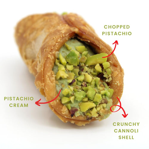 Gusto Etna, Sicilian 8 pcs Cannoli filled with Pistachio Cream Gift Box