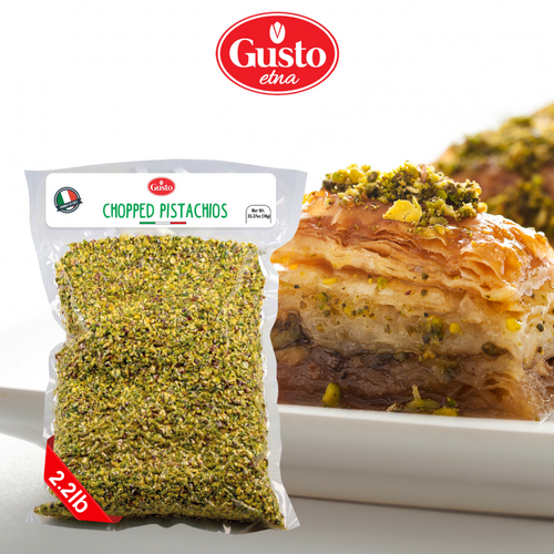 Gusto Etna Sicilian Raw Chopped Pistachios – 1kg / 2.2 lb Bulk