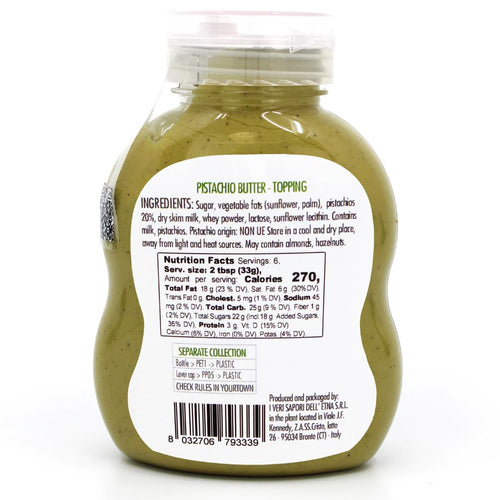 Gusto Etna Sicilian Pistachio Cream Squeeze Pouch (20% Pistachio) – 200g / 7.05 oz