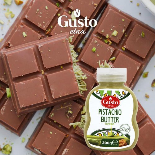 Gusto Etna Sicilian Pistachio Cream Squeeze Pouch (20% Pistachio) – 200g / 7.05 oz