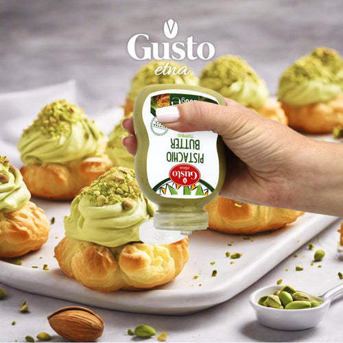 Gusto Etna Sicilian Pistachio Cream Squeeze Pouch (20% Pistachio) – 200g / 7.05 oz
