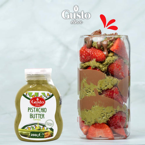 Gusto Etna Sicilian Pistachio Cream Squeeze Pouch (20% Pistachio) – 200g / 7.05 oz