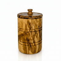 Olive Wood Spice Jar Salt Keeper w/Lid