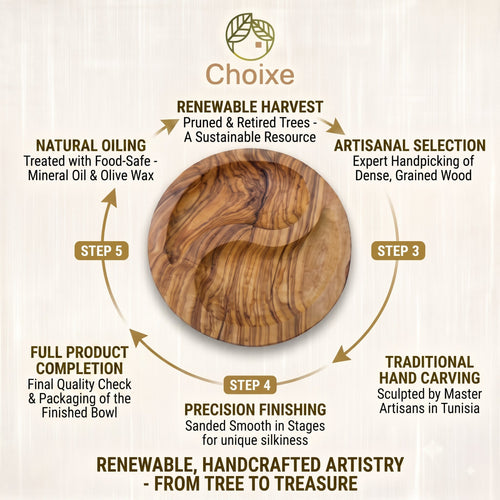 Mediterranean Olive Wood Yin-Yang Charcuterie & Tapas Plate (7 in)