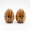 2-Pack Mediterranean Olive Wood Salt & Pepper Egg-Shaped Shakers