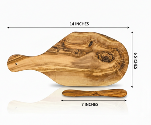 Mediterranean Olive Wood Bread & Butter Set. 2-Pcs