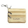 Zippered Pouch Gold w/Silver Hardware