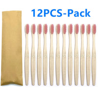 12PCS mixed color bamboo toothbrush Eco Friendly wooden Tooth Brush Soft bristle Tip Charcoal adults oral care toothbrush