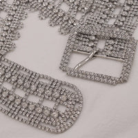V-neck Rhinestone Crystal Halter Top