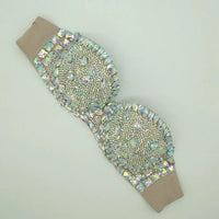 Premium All-Over Rhinestone Glamour Set – High-Brilliance Crystal Costume Top & Belt Set for Showgirls, GoGo Dancers & Raves