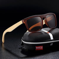 Polarized Bamboo Elegant Wood Sunglasses for Men and Women in Famous Retro Classic Style  Design With UV400 Protection