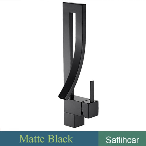 Gold Bathroom Basin Faucet Chrome Black  Hot&Cold Mixer Taps Deck Mounted Faucets