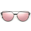 NEW  Stevvex Designer Cat eye Sunglasses For Women and Ladies in Vintage Metal Reflective Glasse Mirror Retro Oculos De Sol Gafas Style With UV 400 Protection