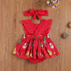 0-24M Baby Girls Romper Dress Lace Short Sleeve Cartoon Print Jumpsuits Headband Unique Design