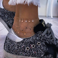 Luxury Bohemian Star Shell Ankle Bracelet Foot Jewelry Brecelet Simple Shell Anklets for Women Summer Style