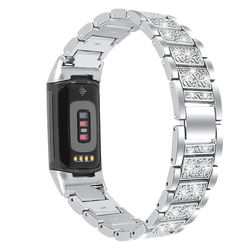 Fitbit Charge 6, 5, 4, 3 Metal Band Luxury Rhinestone Strap
