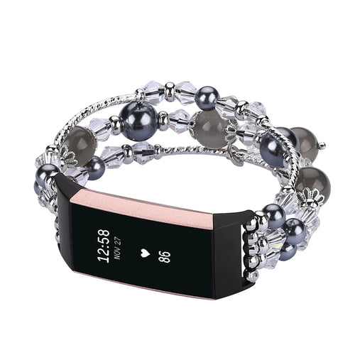 Fitbit Charge 6, 5, 4, 3, Fashion Beaded Strap