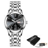 Women's Two Tone Stainless Steel Bracelet Watch Slim