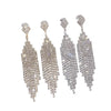 Vintage Crystal Tassel Drop Earrings – Elegant Geometric Multi-Strand Statement Earrings for Weddings, Galas & Evening Wear