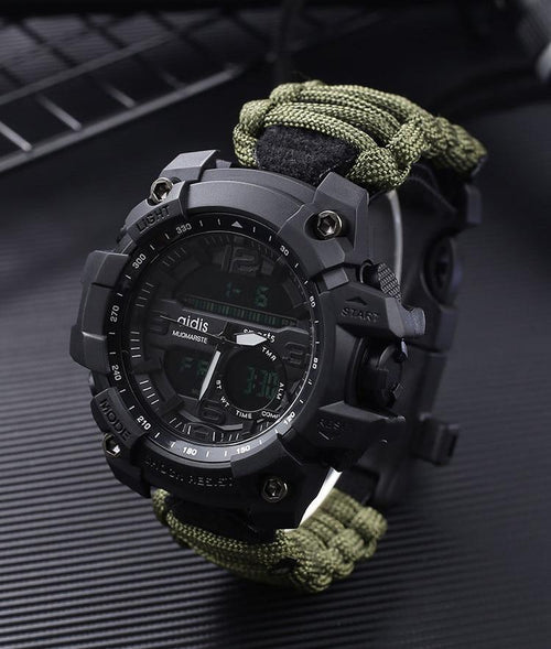 Military Survival  Men Watch With Compass/whistle /scraper/Waterproof 30M Outdoor Men Sports G Style -Shock Watch Relogio Masculino