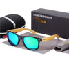 STEVVEX Bamboo Shades Dark Sunglasses Square Night Glasses Polarized Wood Handmade Eyewear For Women and Men With UV400 Protection