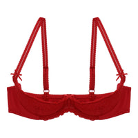 Lace Underwire Half-Cup Push-Up Bra