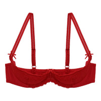 Lace Underwire Half-Cup Push-Up Bra