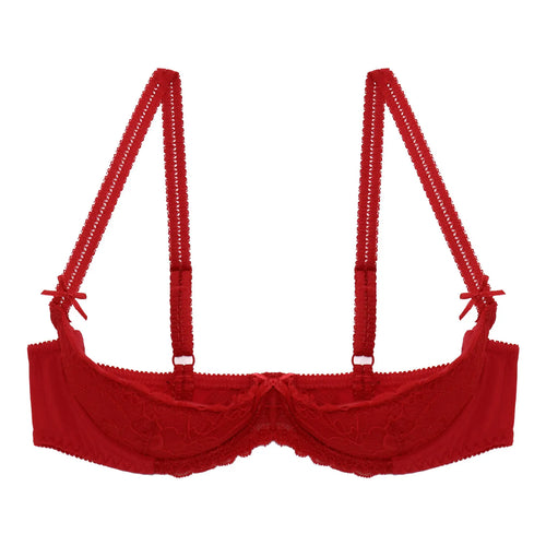 Lace Underwire Half-Cup Push-Up Bra