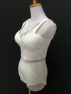 Sparkly Rhinestone Crop Top & High-Waisted Shorts Two-Piece Dance Costume Set