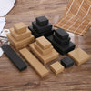 12pcs Cardboard Jewelry Set Box for Ring Necklace Rectangle Tan Black 5X5X3cm 7x9x3cm 9x9x3cm Travel Jewelry Organizer Case