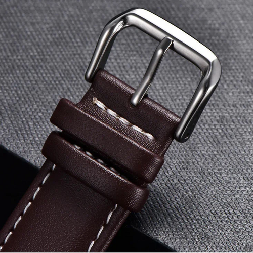 COROS Calfskin Leather Watch Band - Soft Wrist Strap with Silver Buckle