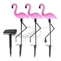 3PCS SET Flamingo LED Solar Modern Lamp For Garden And Yard With Base Station 3 Piece Set Decorative Lighting For Pathway Driveway Landscape