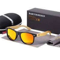 STEVVEX Bamboo Shades Dark Sunglasses Square Night Glasses Polarized Wood Handmade Eyewear For Women and Men With UV400 Protection