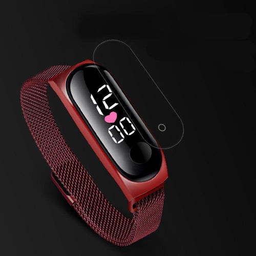 STEVVEX Men's Business Electronic Watch Simple Luxury Steel Belt Folding Buckle Sports Digital Watch For Men and woman