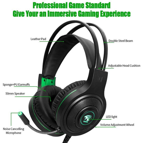 Modern LED STEVVEX Gaming Headphones USB 3.5mm USB Wired Game Headset Professional Earphones with Mic Voice Control for Laptop Computer and Gaming  (3.5mm Plug)