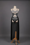 The Stardust Empress Royale – Sparkly Cutout Siamese Singer Jumpsuit & Cloak Set
