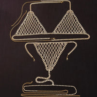 Luxury Rhinestone Grid Body Chain Set – Shimmering Crystal Mesh Bra & Thong Harness Set for Raves, Festivals & Exotic Clubwear