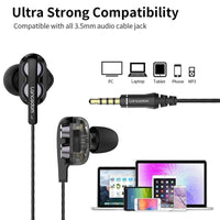 STEVVEX Wired Earphone Headphones with Microphone Dual Driver Phone Earphones Type C Ear phones