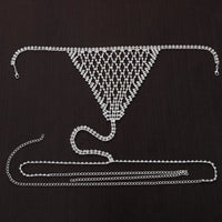 Luxury Rhinestone Grid Body Chain Set – Shimmering Crystal Mesh Bra & Thong Harness Set for Raves, Festivals & Exotic Clubwear