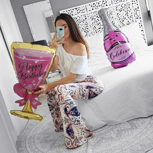 Big Helium Balloon In Several Luxury Design Champagne Goblet Balloons For Wedding Birthday Party Decorations Adult Kids Ballons
