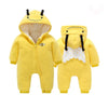 Elegant Baby Clothes Rompers Jumpsuits Newborn Cartoon Little Bee Rabbit Ears Zipper Clothes Cotton Jackets For Kids